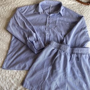 Blue stripe breezy pajama set